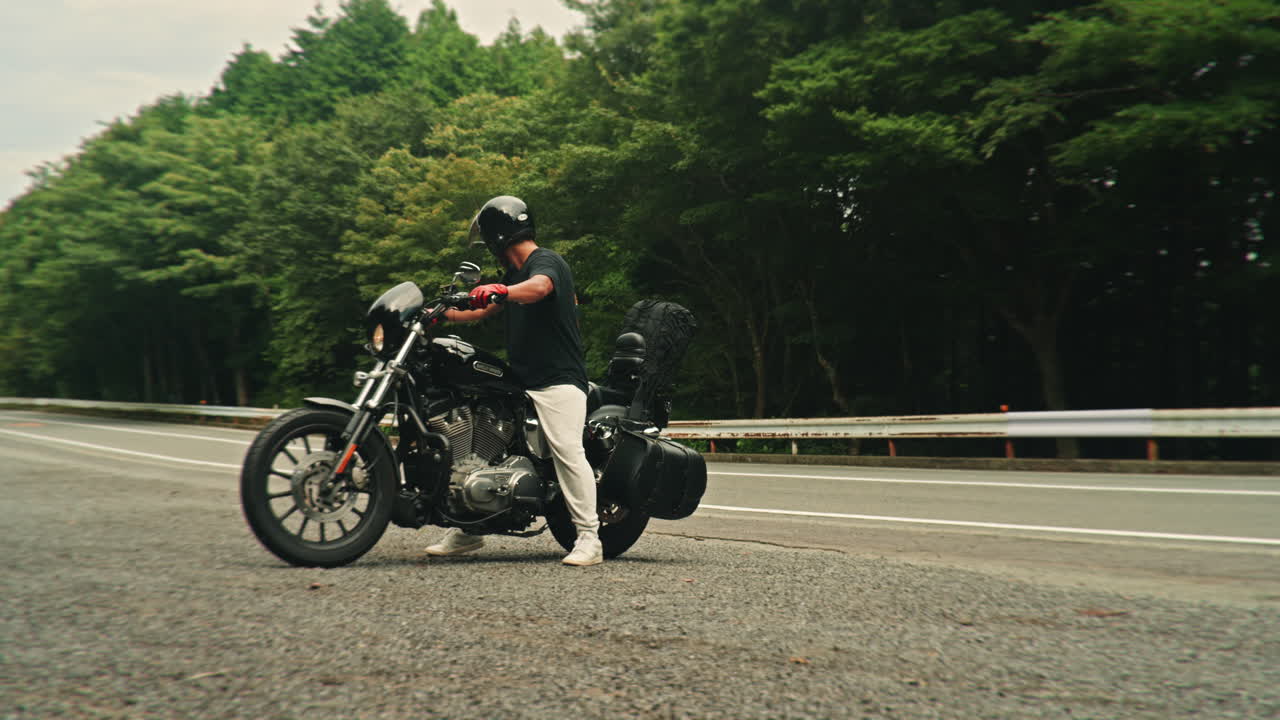 Motorcyclist on a Road Trip