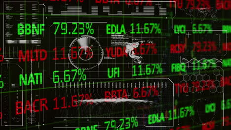 animación de las estadísticas y el procesamiento de datos en todo el mundo