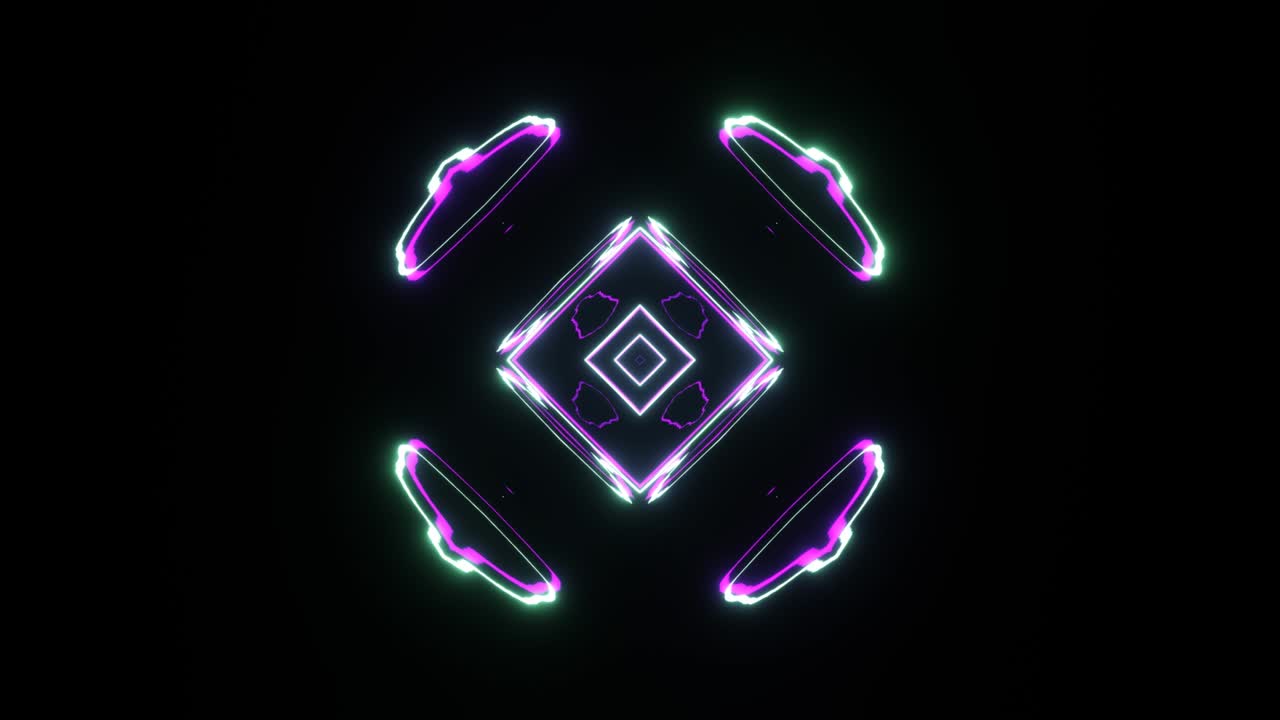 밝은 네온 박동하는 추상적인 인물