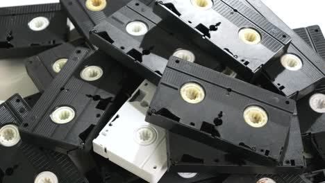 old used vhs tapes prepared for disposal