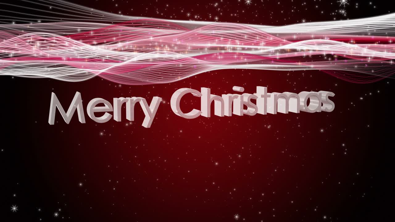 파동 물체와 반이는 + 눈알 + 천천히 움직이는 별의 환상적인 크리스마스 애니메이션, 4096x2304 루프 4k