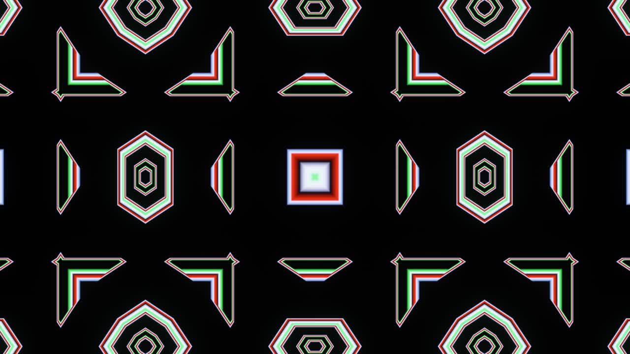 patrón cíclico de formas abstractas que fluye en bucle