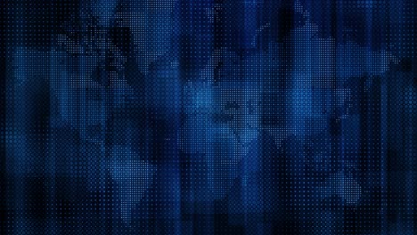 loopable abstract blue world map grid with dots and particles - seamless loopable design for visualizing global connections, international communication, and technological innovation