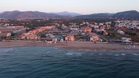 Aerial-View-Of-Atlantica-Caldera-Palace---5-star-Hotel-And-Resort-In-Analipsi,-Anissaras,-Greece