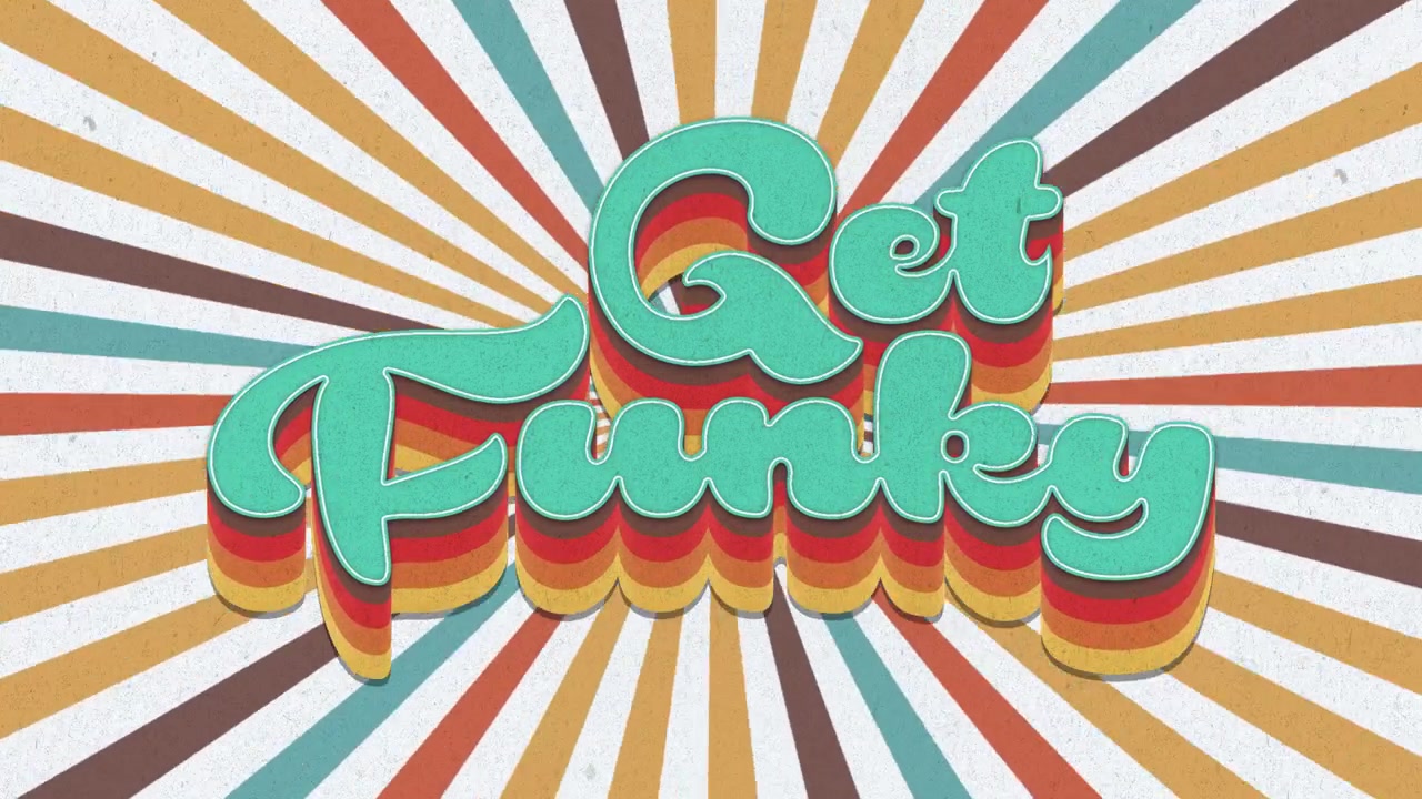 Testo animato retrò "Get Funky"