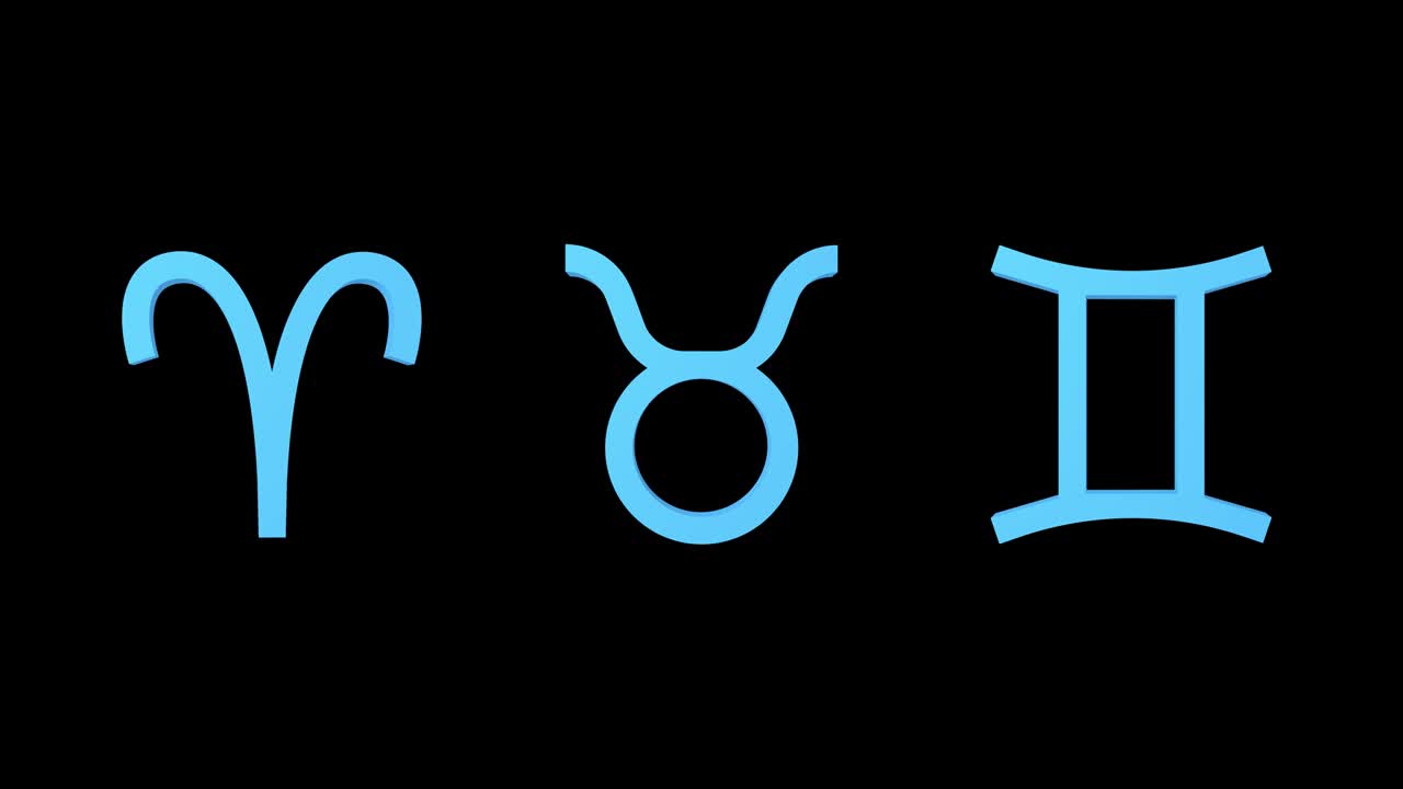 los signos del zodiaco aries taurus gemini. conjunto de íconos. canal alfa