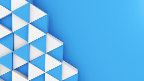 abstract 3d triangle shapes background with different colors top view. set 4k loop animation footage.