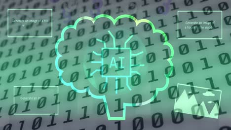 animation of ai data processing over binary coding