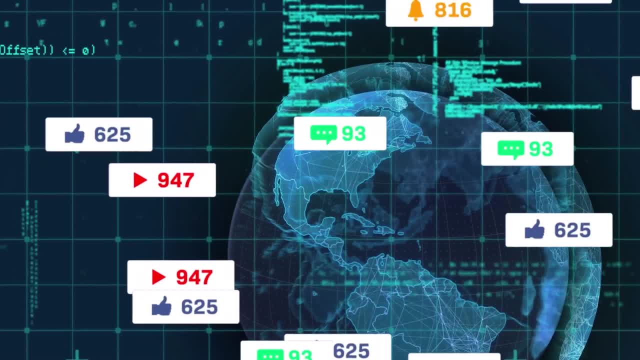 미디어 아이콘의 애니메이션과 전 세계 데이터 처리