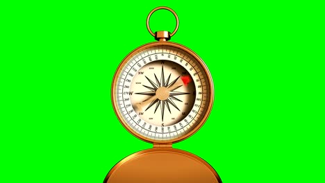 compass indicating direction on green screen. 4k. uhd.