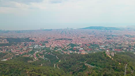 aerial drone 4k footage of the city barcelona in spain