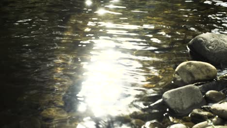 sunlight glistens off cool water on a hot summers day in the uk