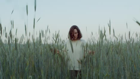 woman in a wheat field