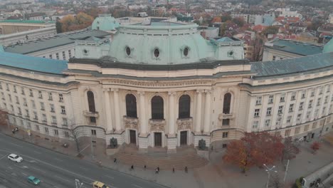 Theater-in-Sofia,-Bulgaria---Aerial-view