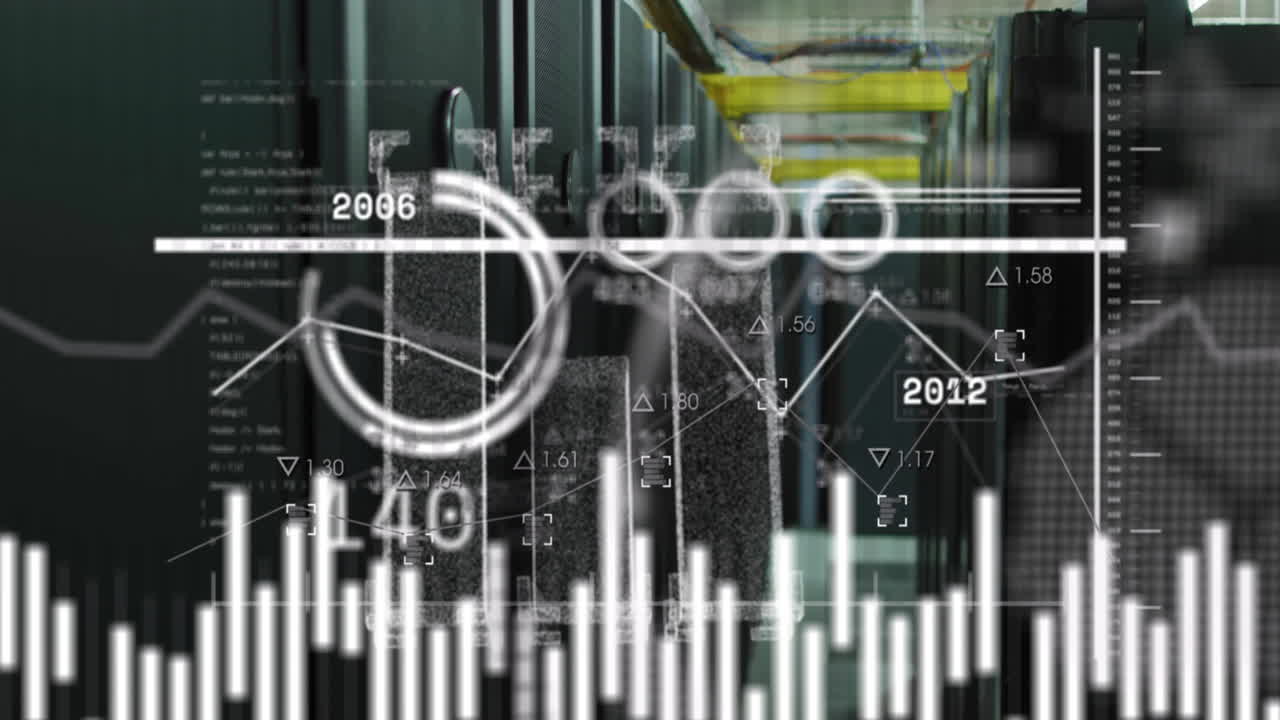 Animation of digital data processing over computer servers