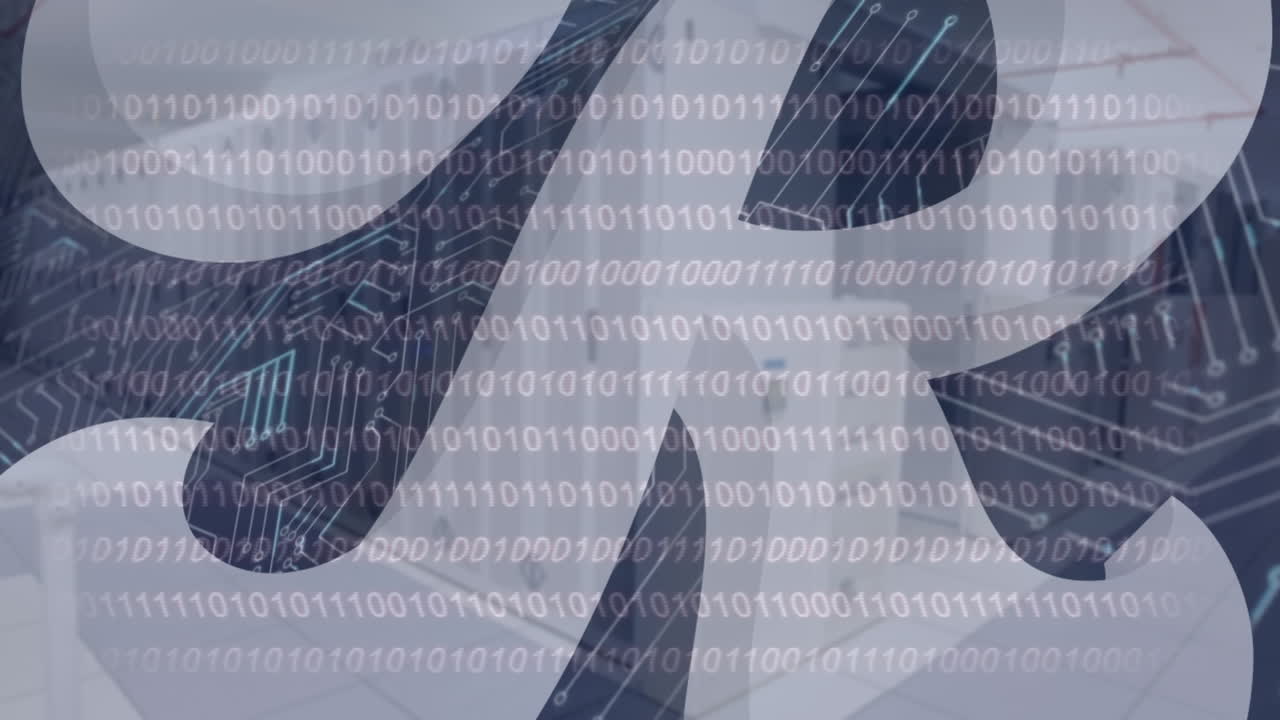 animación del procesamiento de datos sobre formas y placas de circuitos informáticos