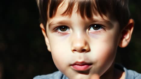 close-up portrait of a smiling young boy