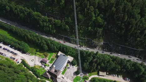 suspension bridge near ehrenberg castle at 114 m height in the austrian tyrol