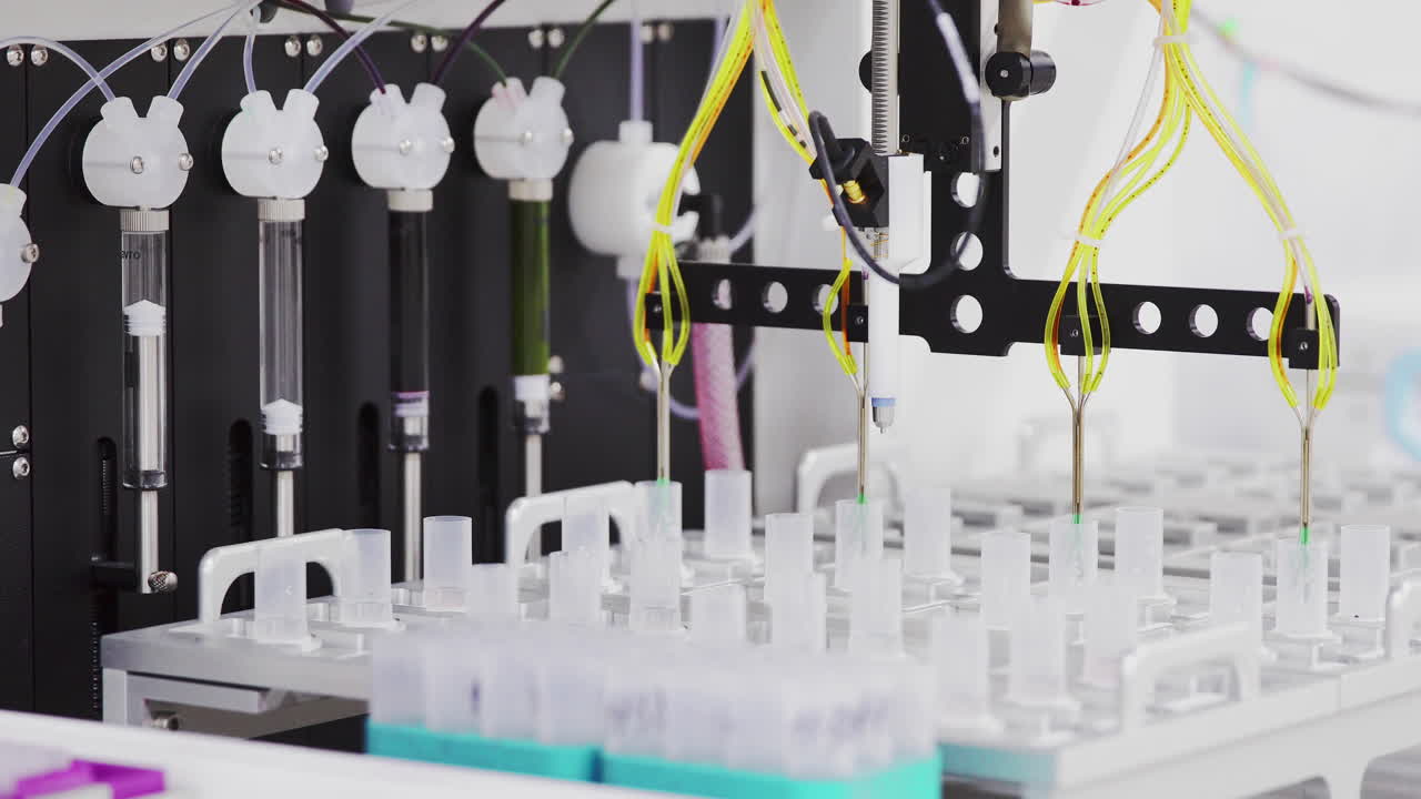 laboratorio automatizado en técnicamente avanzado la clínica está llevando a cabo un estudio destinado a combatir la diabetes, un análisis profundo de la sangre y las células del páncreas