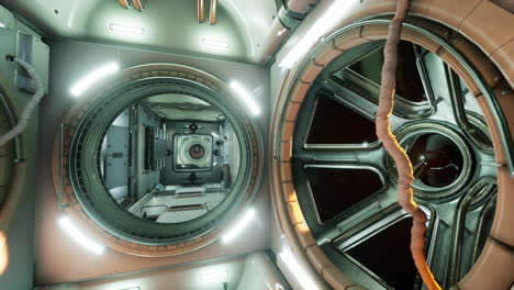 interior of futuristic internation space station