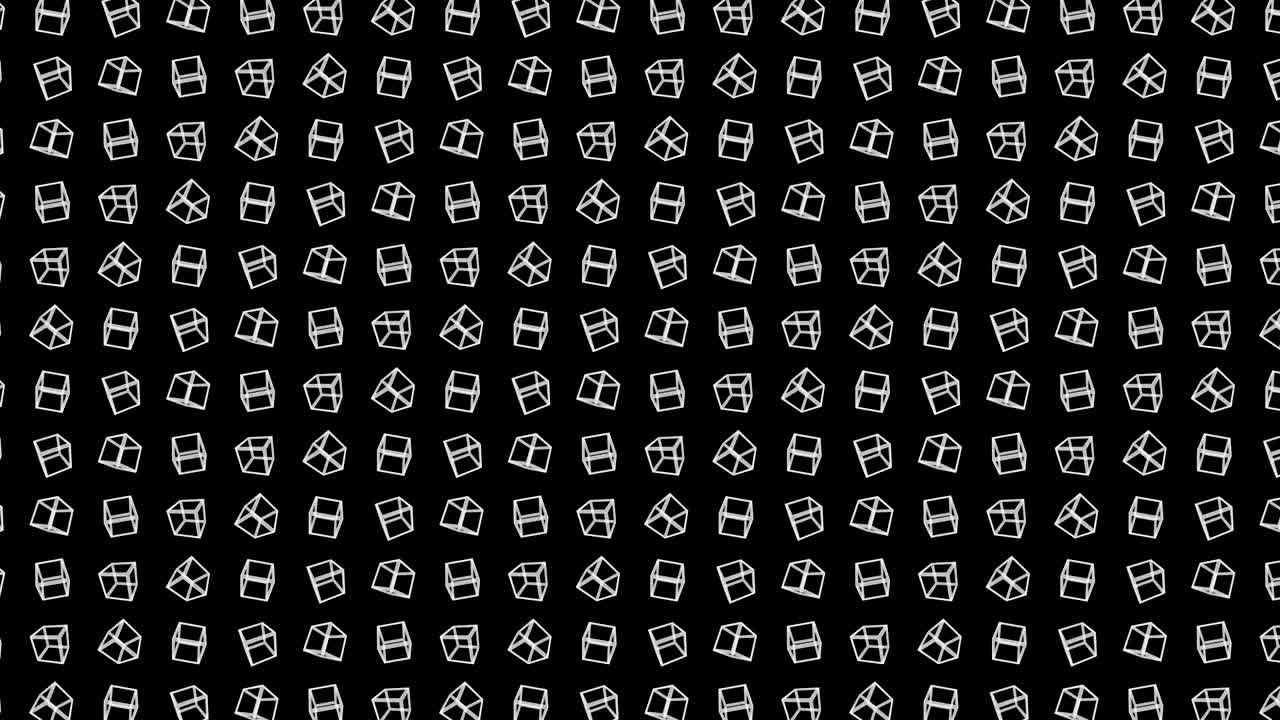 patrón de cubo geométrico. baile de cubo. animación de bucle de símbolo de negocio. diseño de red de negocios.