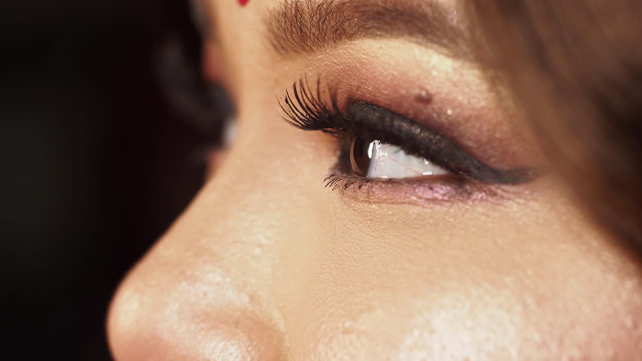Closeup of Indian Woman's Eye Makeup