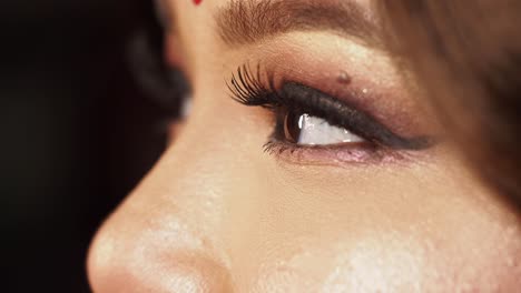 closeup of indian woman's eye makeup