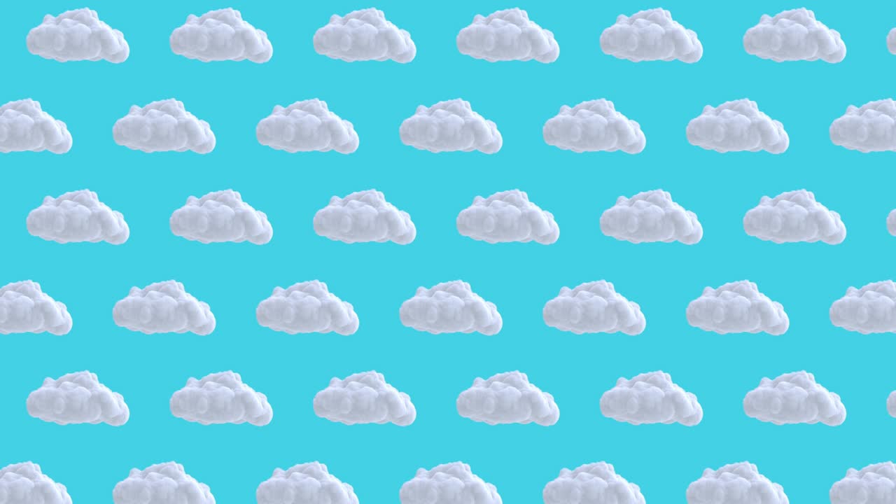 파란색에 분리 된  구름과 함께 완벽한 루프 배경, 현대 스 모션 스타일의 현실적인 3d 예술 요소, 최소한의 추상적인 그래픽 디자인, 패션 만화 애니메이션.