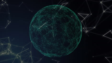 globo de conexiones de red contra un fondo negro