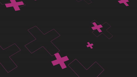 Random-pink-crosses-pattern-on-black-gradient