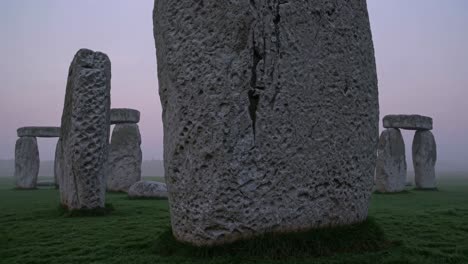 stonehenge in the misty morning