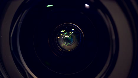 a macro view of a working camera lens.