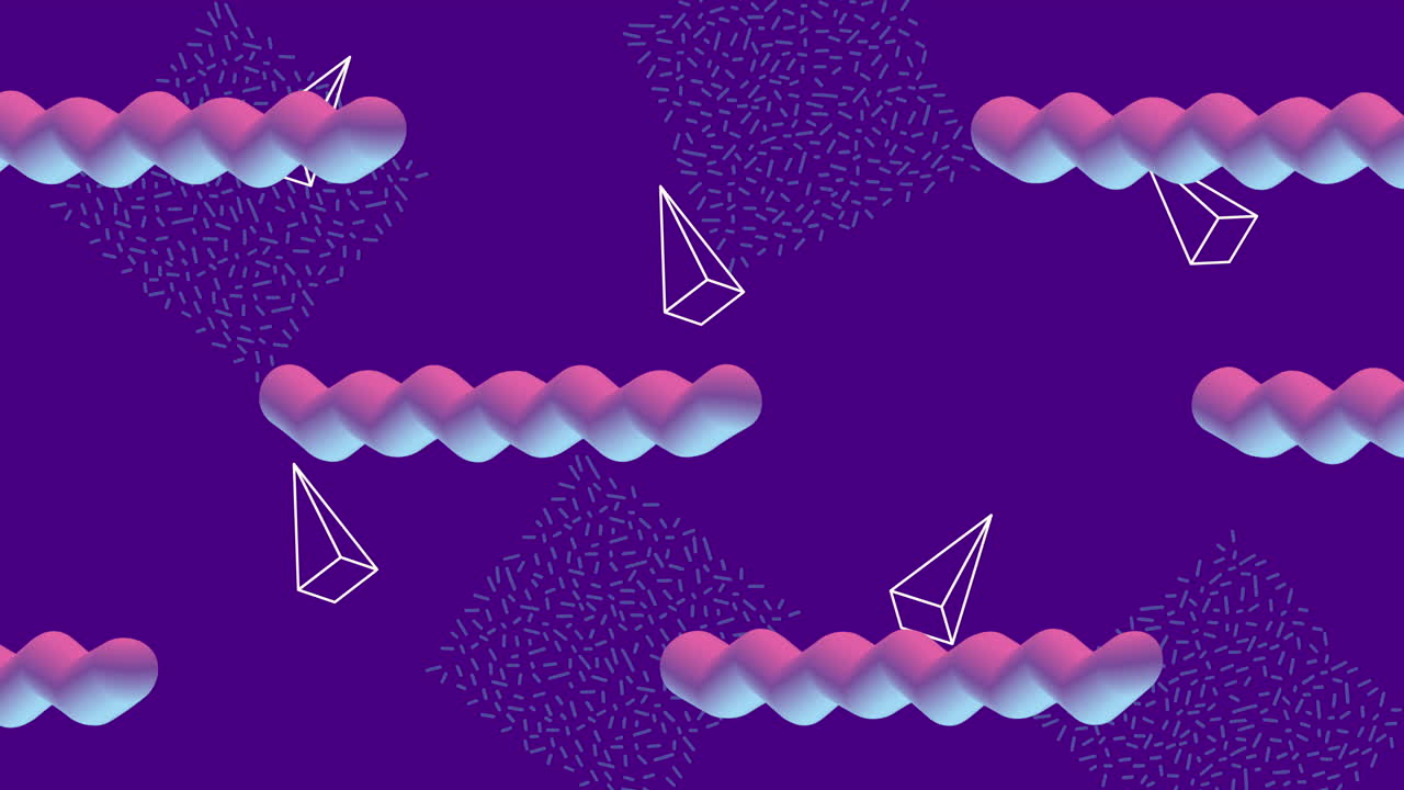 colores y figuras geométricas en animación de fondo púrpura