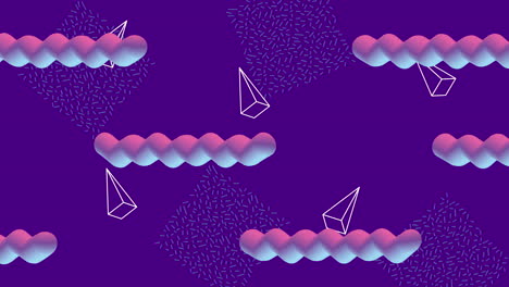 colores y figuras geométricas en animación de fondo púrpura
