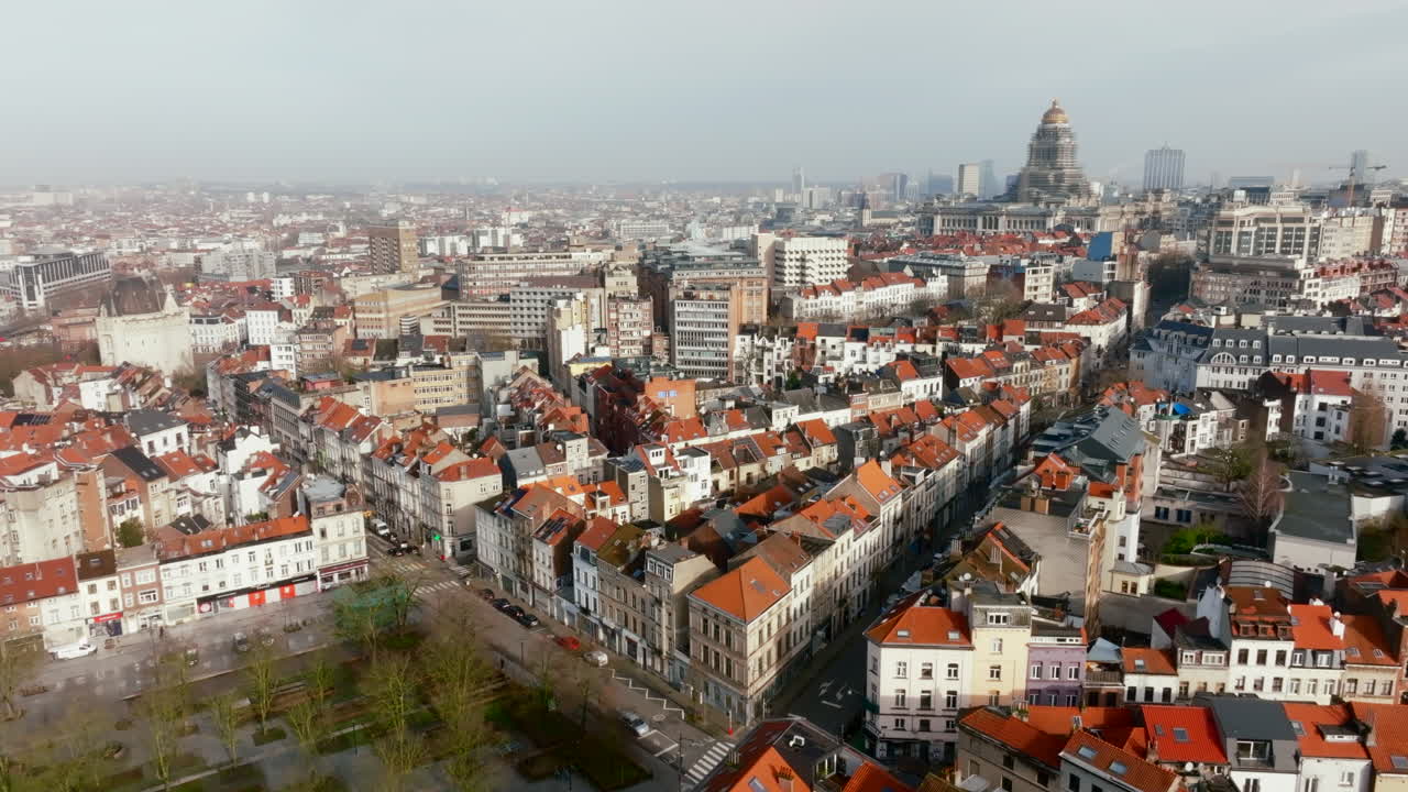 Luchtfoto van de stad Brussel in België op een zonnige dag