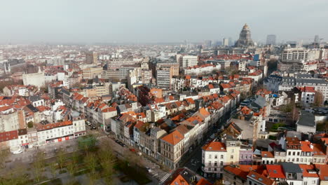 aerial view of city of brussels in belgium on sunny day