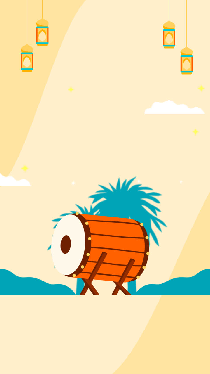 gráfico de movimiento de plantilla de bandera horizontal plana para la celebración del año nuevo islámico