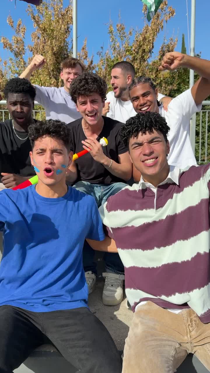 Group of Friends Cheering and Celebrating Together