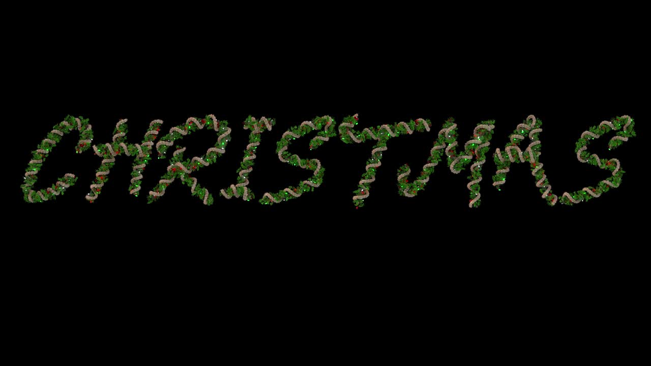 애니메이션 크리스마스 꽃받침 크리스마스 단어를 형성하는 글 글자