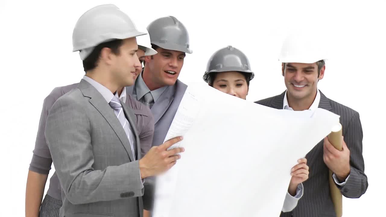 retrato del equipo de arquitectos en el trabajo