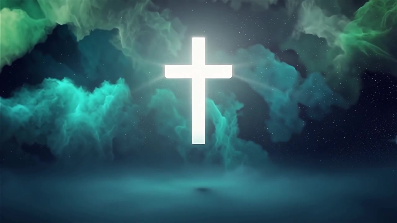 Christian Cross Heavenly Light Worship Background
