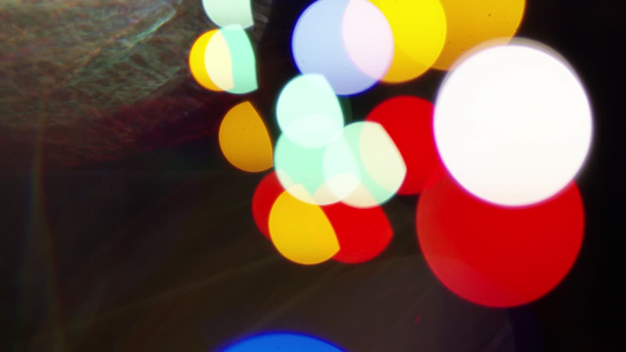 garlands, glare, out of focus and in focus