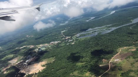 take off from a plane in the amazon jungle