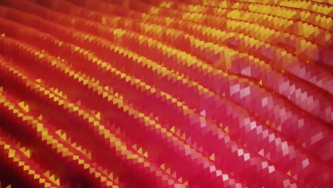estilo creativo abstracto bajo fondo poli en 4k. ondas abstractas se mueven en superficie brillante en bucle. animación suave y sin costuras. simple geometría minimalista bg. colores rojos