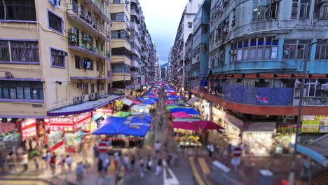 busy mong kok fa yuen street retail market, hong kong