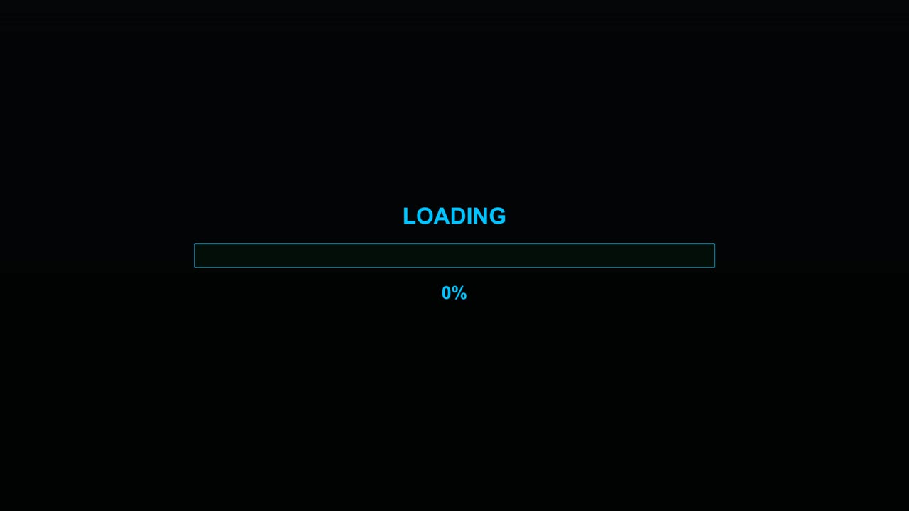 This progress bar animation shows the loading process for streamers or video creators. It features a blue bar moving from left to right up to 100 percent