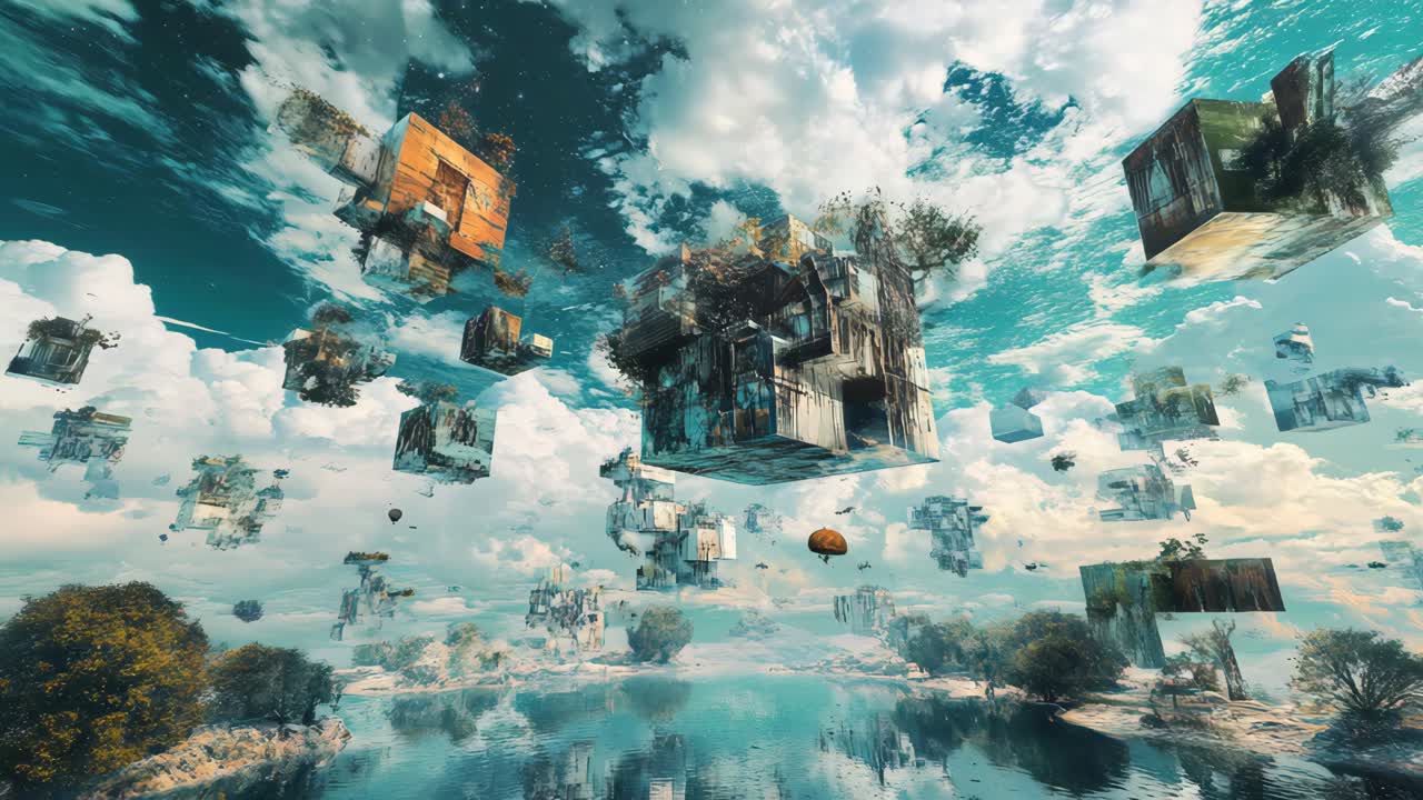 Floating Cubist Cityscape