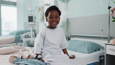 sick african boy child, hospital