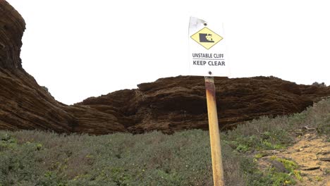 warning sign near unstable coastal cliffs in melbourne