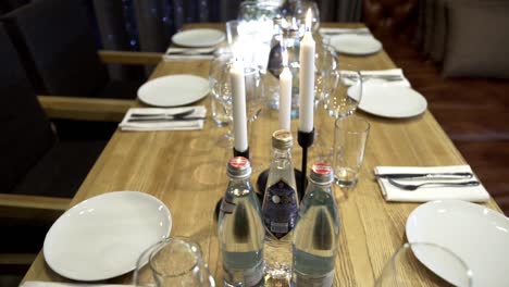 beautifully set table for dinner in a restaurant